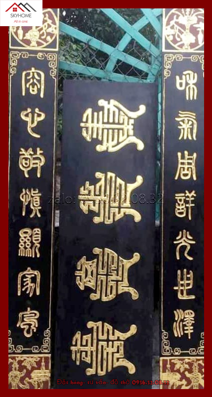 Hoành phi câu đối phòng thờ chữ kính- nhớ- tổ- tiên